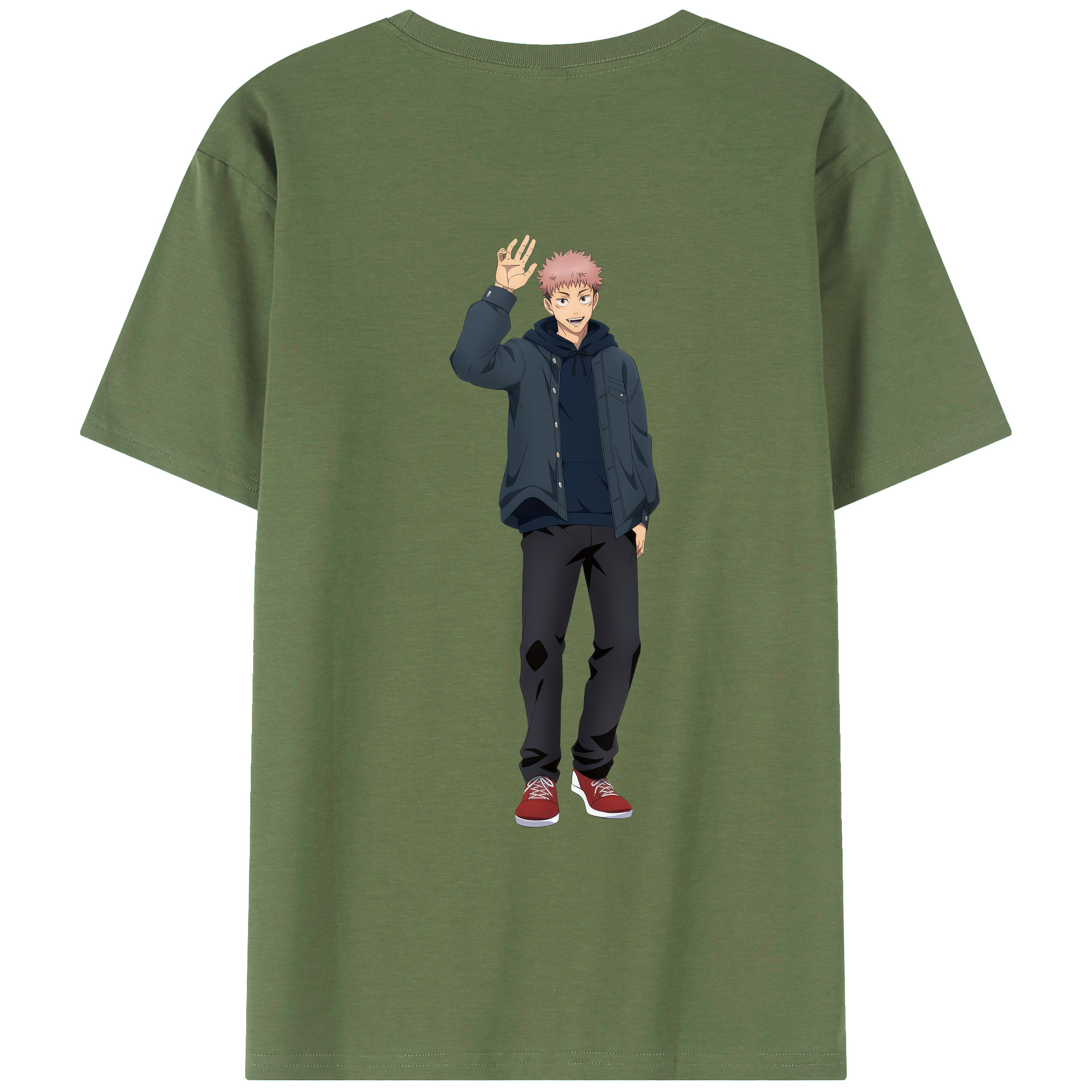 （画像用） 呪術廻戦 Jujutsu Kaisen 綿100％ メンズ半袖Tシャツ（バックプリント） 通気性
